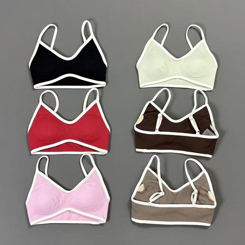 Aquatic Sports Bra - Bra Yoga Wanita Contrastline V Neck