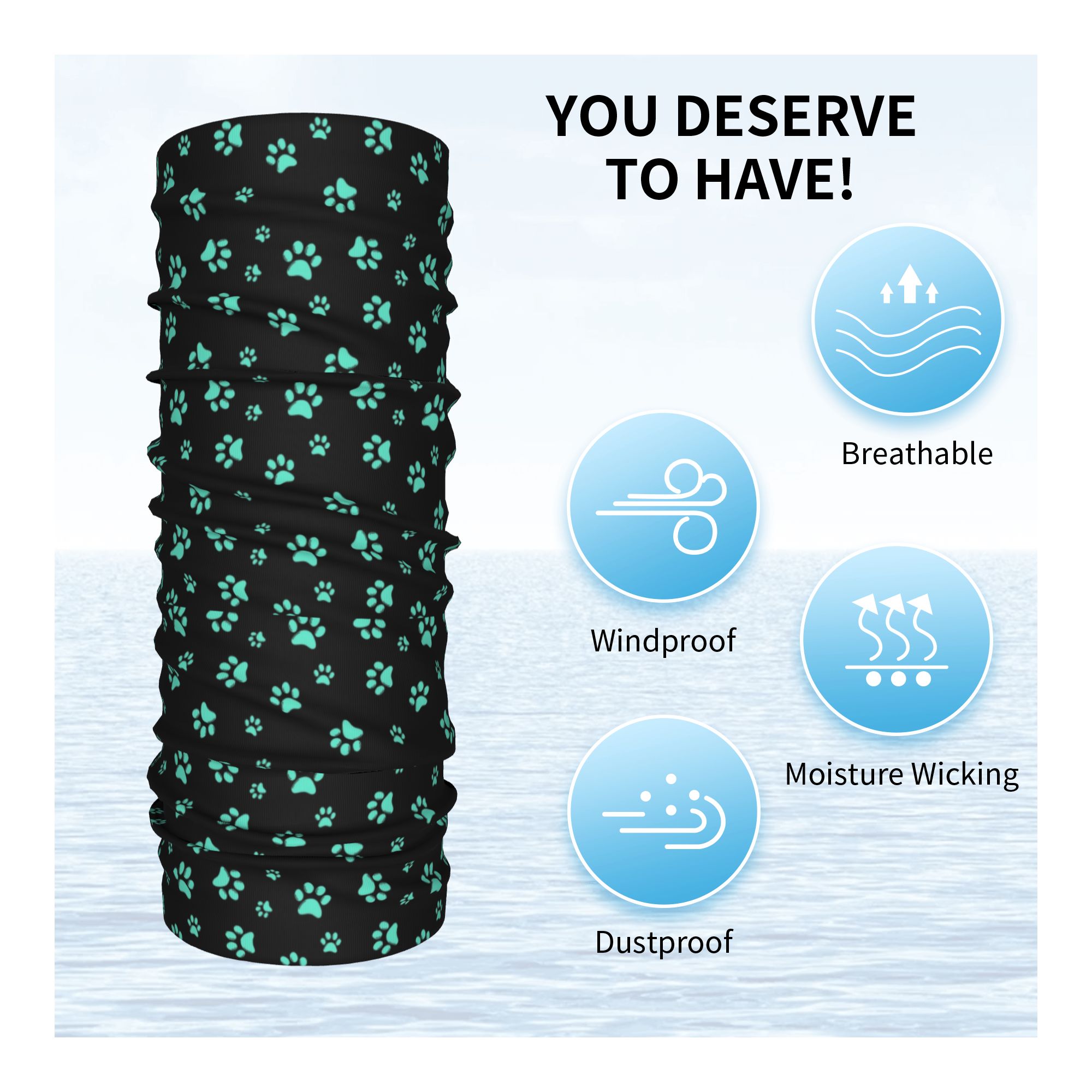 Bandana Leher Motif Jejak Kaki - Aquatic Sports ulasan dan harga